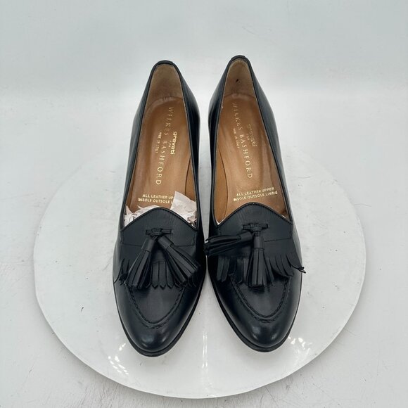 Gravati for Wilkes Bashford Women Size 8.5M Black Leather Tassel Heel shoes - Picture 3 of 12